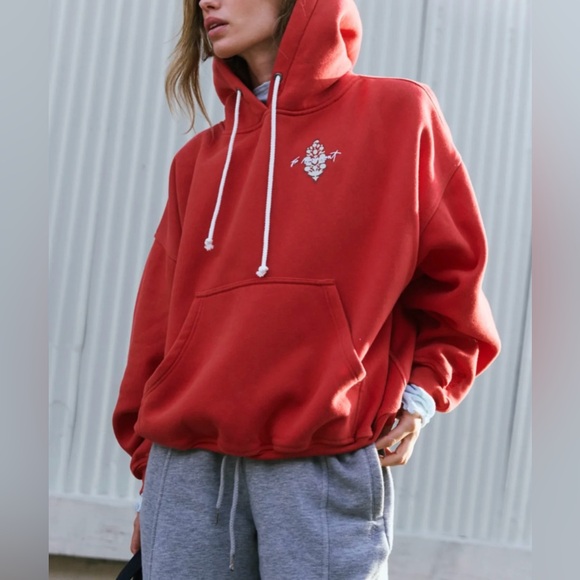 NWT Free People FP Movement Final Call Logo Hoodie - Cranberry - XS, S, M, L - Picture 7 of 10